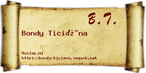 Bondy Ticiána névjegykártya